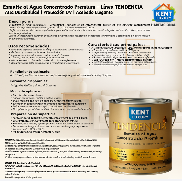 Esmalte al Agua Concentrado Premium β LΓnea TENDENCIA - Imagen 3