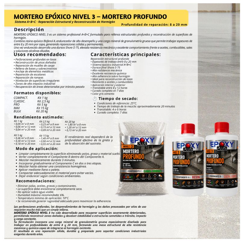 MORTERO EPÓXICO NIVEL 3 – MORTERO PROFUNDO - Imagen 6