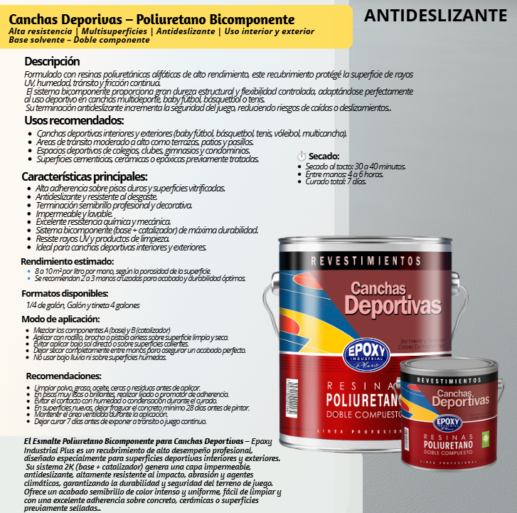 Canchas Depotivas – Poliuretano Bicomponente - Imagen 3