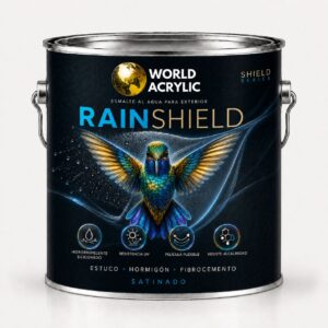 ESMALTE AL AGUA RAINSHIELD HIDRORREPELENTE SILICONADO, RESISTENCIA UV