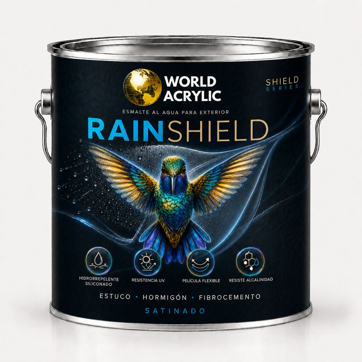 ESMALTE AL AGUA RAINSHIELD HIDRORREPELENTE SILICONADO, RESISTENCIA UV