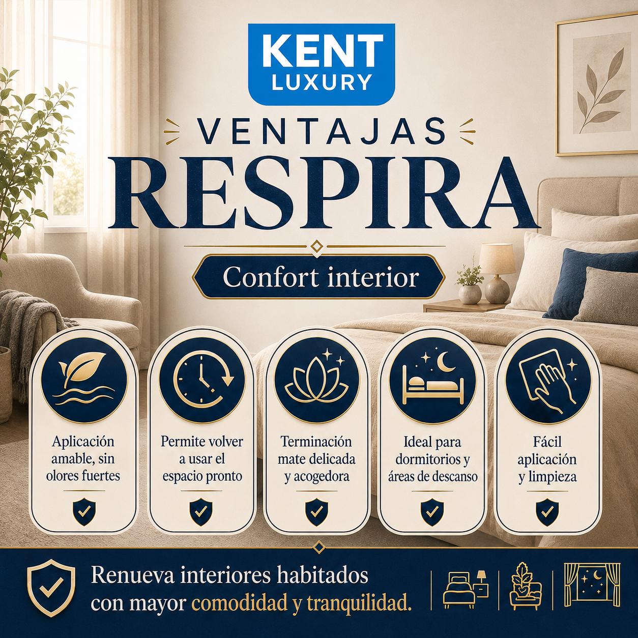 ESMALTE AL AGUA RESPIRA - BAJO OLOR, HABITABILIDAD RÁPIDA, TERMINACIÓN SUAVE - Imagen 4
