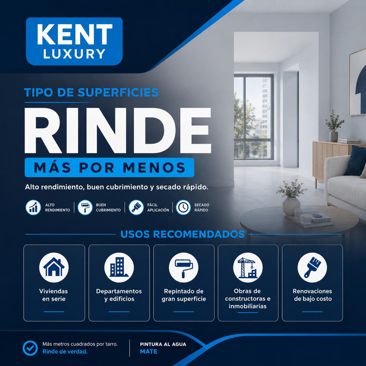 ESMALTE AL AGUA RINDE - ALTO RENDIMIENTO, BUEN CUBRIMIENTO - Imagen 3