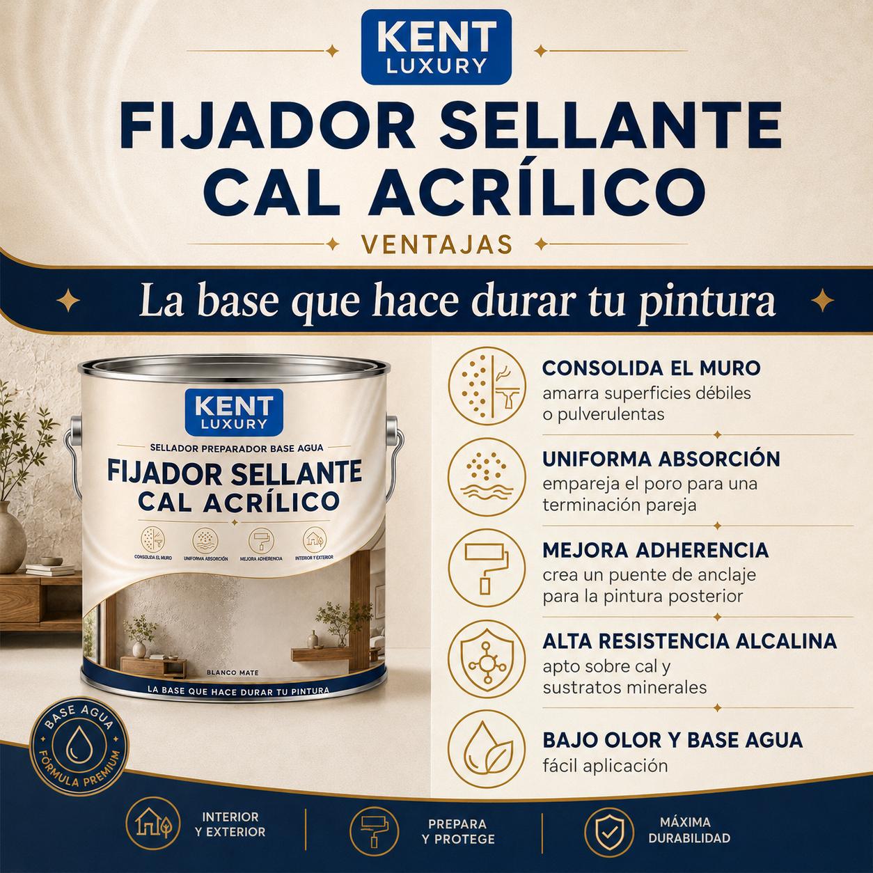 FIJADOR SELLANTE CAL ACRÍLICO, KENT LUXURY - Imagen 3