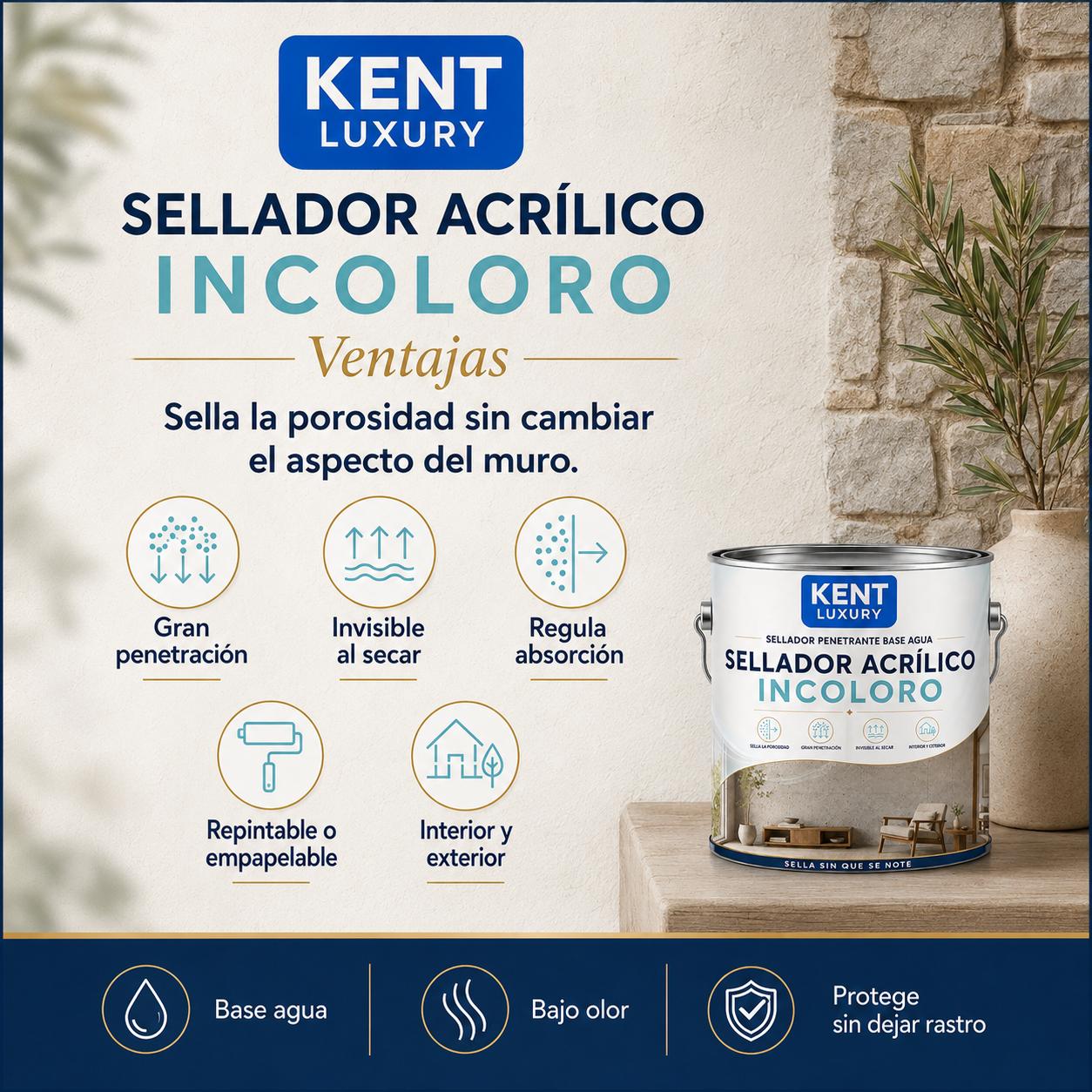 SELLADOR ACRÍLICO INCOLORO, KENT LUXURY - Imagen 4