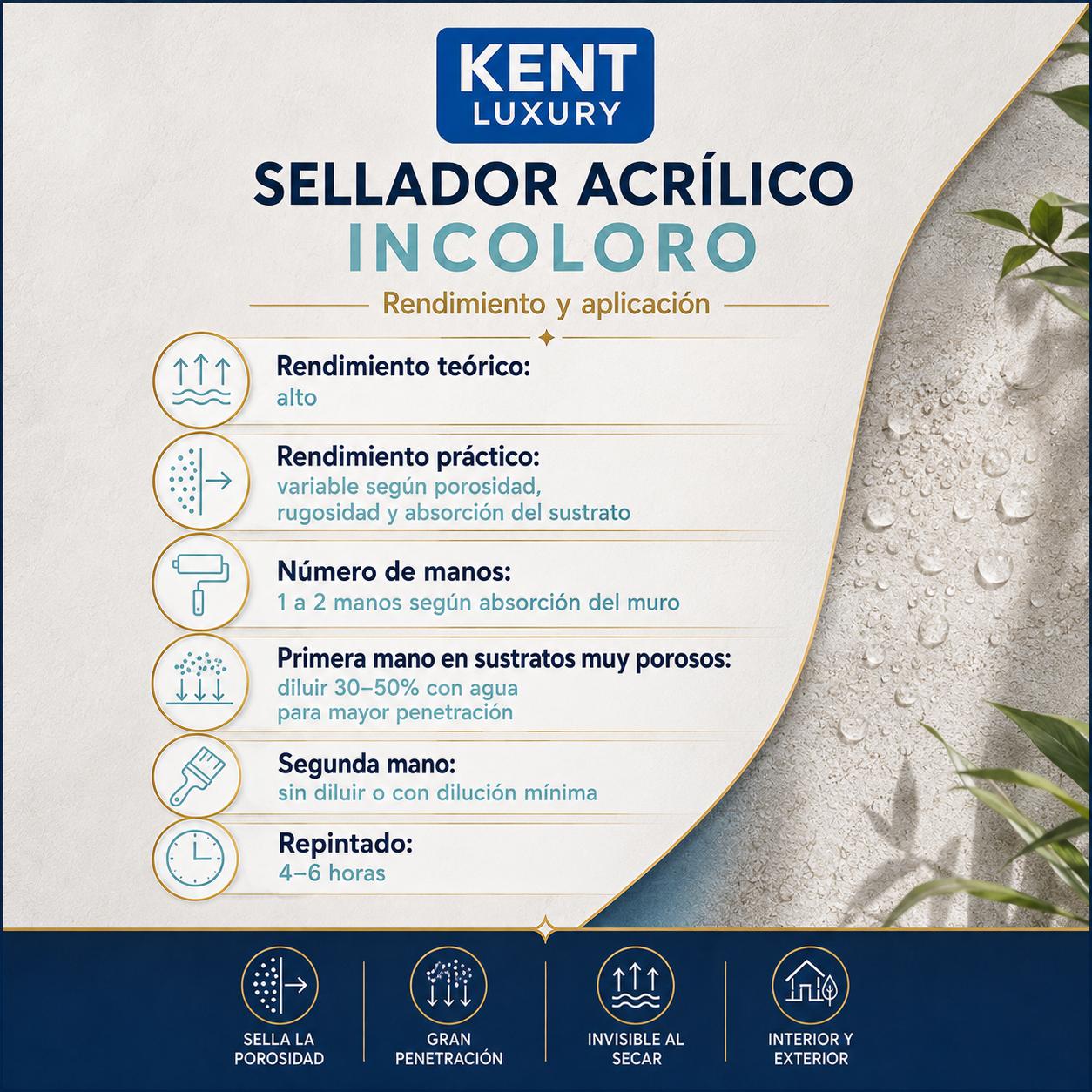SELLADOR ACRÍLICO INCOLORO, KENT LUXURY - Imagen 5