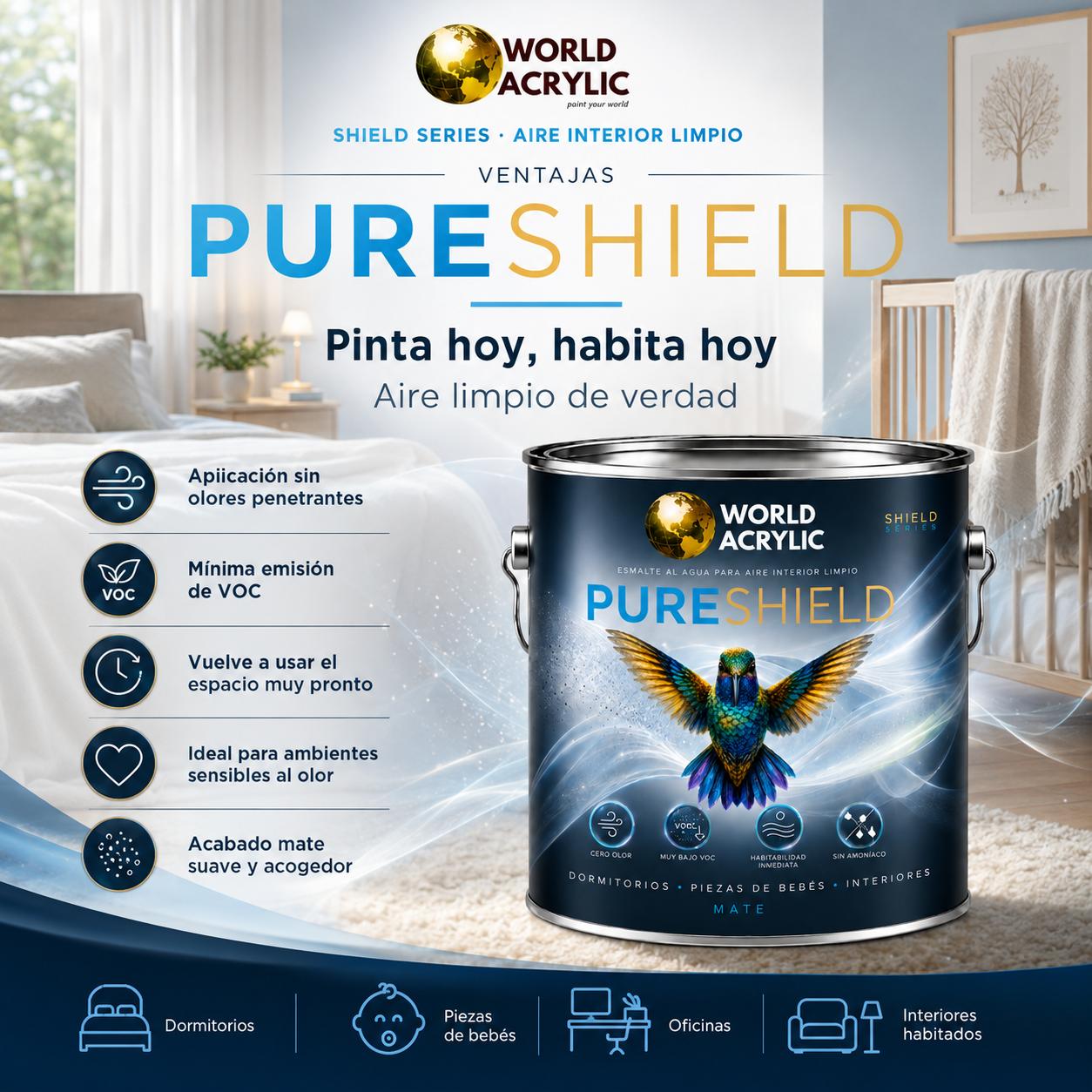 ESMALTE AL AGUA PURESHIELD LIBRE OLOR - VOC - Imagen 3