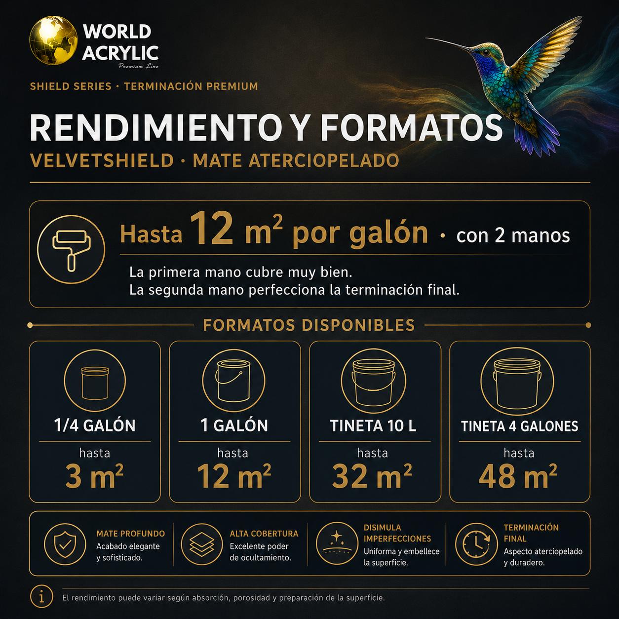 LÁTEX PREMIUM MATE ATERCIOPELADO PARA INTERIORES, ALTA COBERTURA - Imagen 2