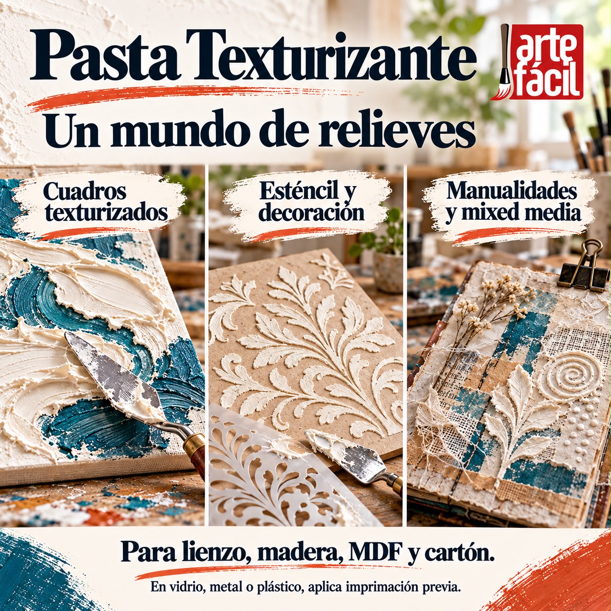Pasta texturizante, relieve acrílico - Imagen 2