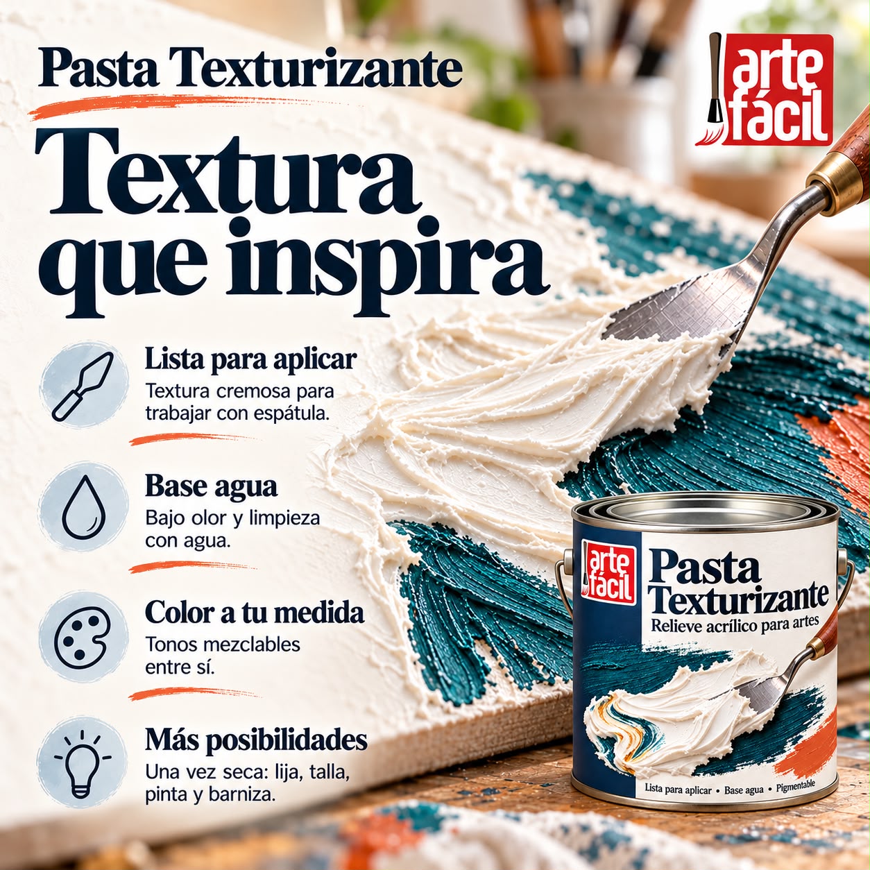 Pasta texturizante, relieve acrílico - Imagen 3